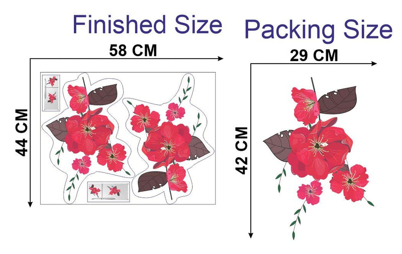 Delight Art Flower Combo Design Fridge Sticker Size - ( 29*42 ) cm Model id - ( DAMC00928L )