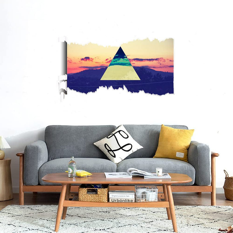 GADGETS WRAP Printed Wall Decal Sticker Scratched Paper Style Wall Decal (90cm x 50cm) - Triangle Logo