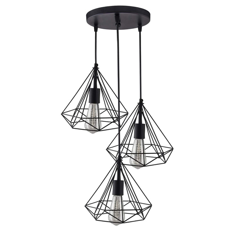 Homesake Hanging Light Diamond Cluster, Ceiling Lights for Home Decoration, Pendant Light Living Room, Chandelier for Living Room Modern Diwali Decoration Items - Black (Pack of 1)