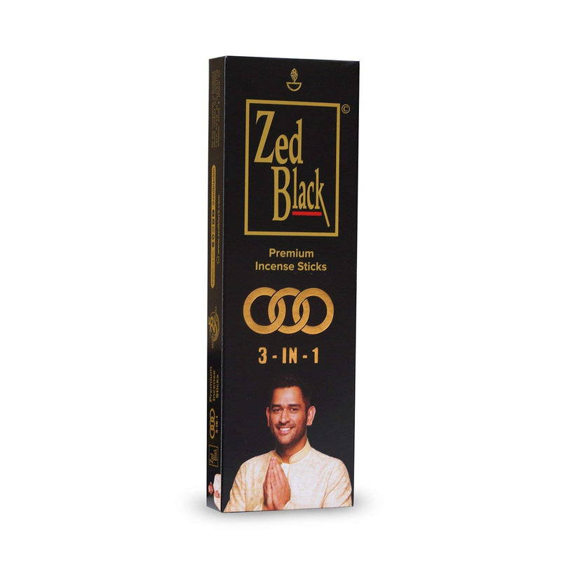 Zed Black 3 –in-1 Premium Incense Sticks for Everyday Use Long lasting Mesmerizing Scent Sticks for Meditational or Religious Purpose - Pack of 2