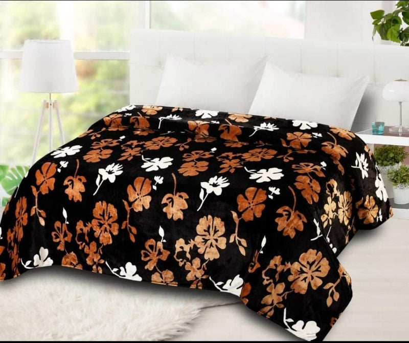 Harbell Home Super Soft and Cozy 350 GSM Microfiber 5 Kg Heavy Reversible Quilt/Razai for Winter Double Bed King Size. Brown Flowers