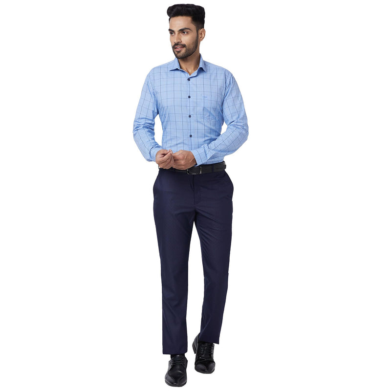 Park Avenue Men's Regular Trouser (PMTX07246-B8_Dark Blue_86)