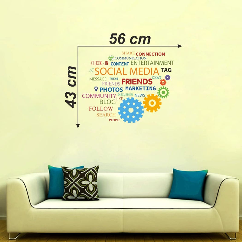 Divine Printry Social Media Design Wall Sticker Size - (56 * 43) cm - (DP0000557L)