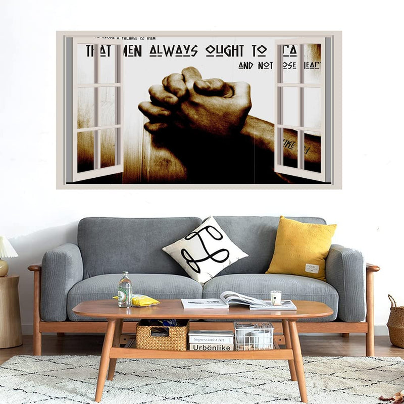 GADGETS WRAP Printed Wall Decal Sticker Fake Window Style Decal (90cm x 50cm) - Serenity Prayer