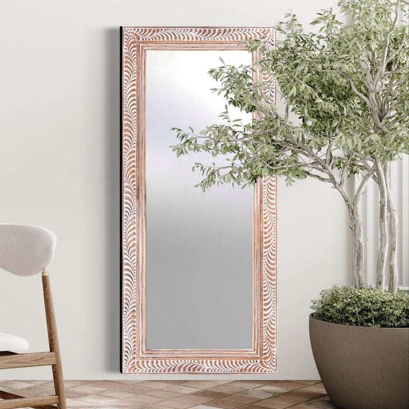 WoodIdea Different Wall Decor Mirror Frame White wosh Only Frame with Out Mirror 24X60