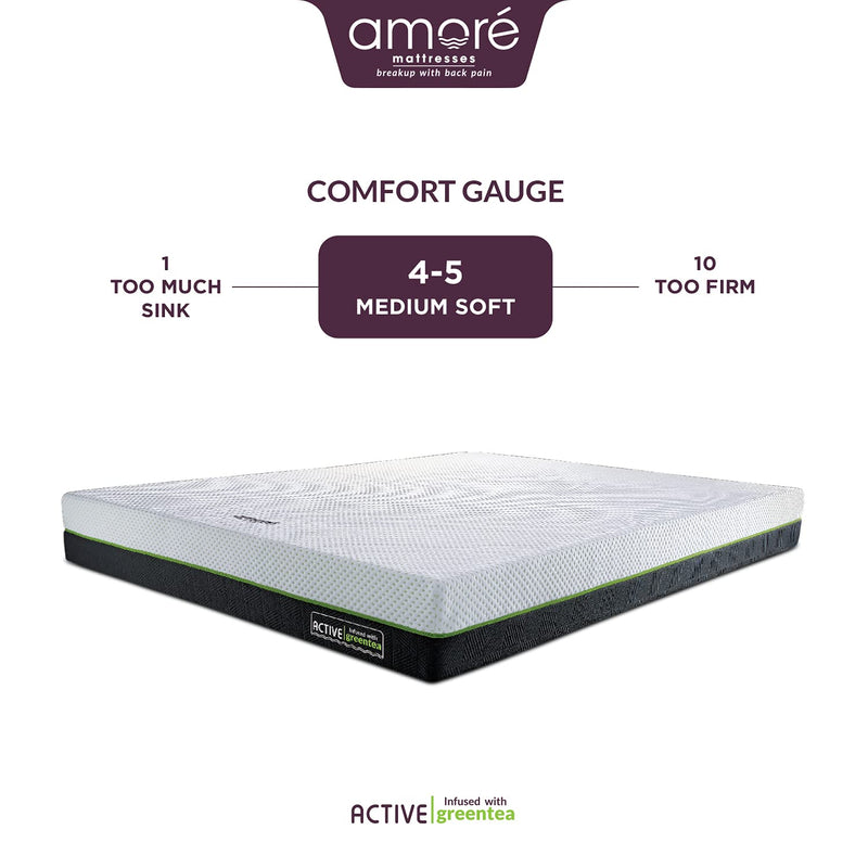 AMORE Active Orthopedic Memory Foam Mattress Infused with Green Tea Mattress75X48X8