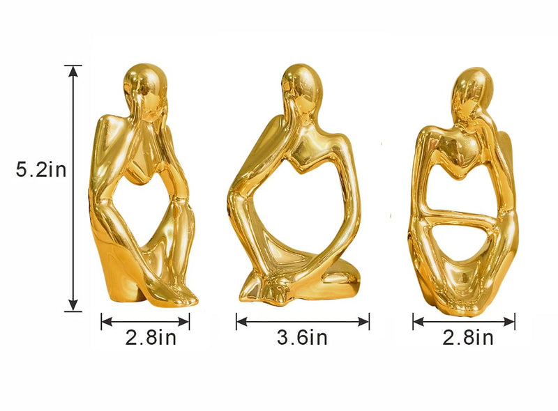 Xtore Golden Thinker Statue for Home Decor | Table Decor (Pack of 1, Golden)