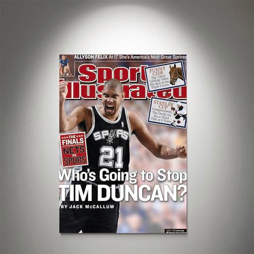 GADGETS WRAP Canvas Gallery Wrap Framed for Home Office Studio Living Room Decoration (9x11inch) - San Antonio Spurs Tim Duncan (2)