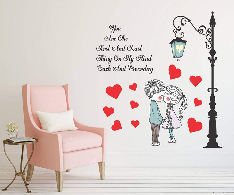 Tuffuk Love Couple Large Vinyl Wallstickers for Home Decorations(80 cm x 90 cm)5TZ191