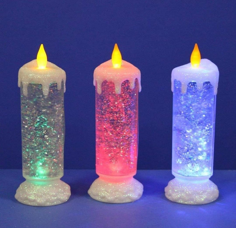 Vaibhav Enterprises Light Swirling Glitter Water Color Changing Candle Light, Tears Candle (Glitter LED Candle)