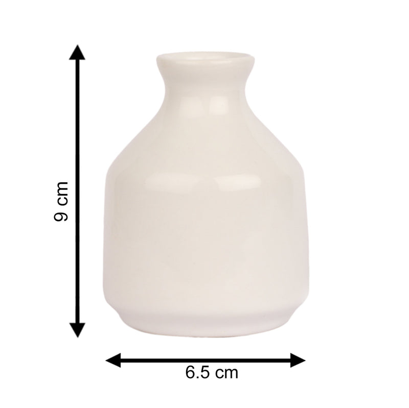 The Retailer House Ceramic Reeddiffuserpot 3.5 Inch Tall, And 8 Reed Sticks,Capacity Of This Pot Is About 100 Ml(Ivory White Pot)