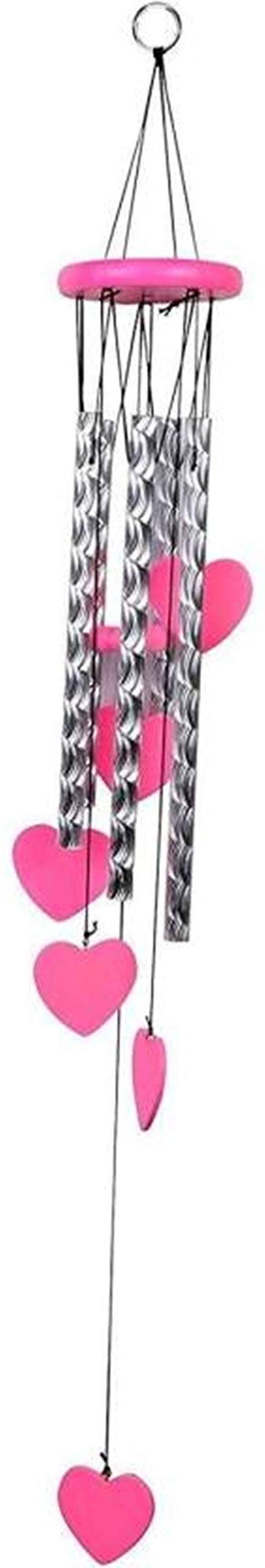 VR Creatives Wind Chime Pink Heart for Positive Energy | Windchimes for Balcony Bedroom with Great Sound