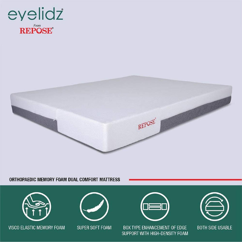 Repose Eyelidz Spine Pro Orthopaedic Memory Foam Mattress (Double, 78X48X6)