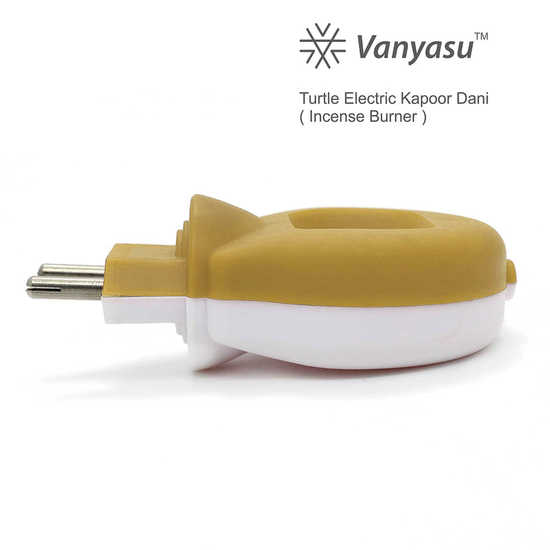 Vanyasu Turtle Electric Kapoor Dani, Slow Camphor Burner, Heavy Duty, Long Lasting for Room Freshener (Mustard Gold, 1)