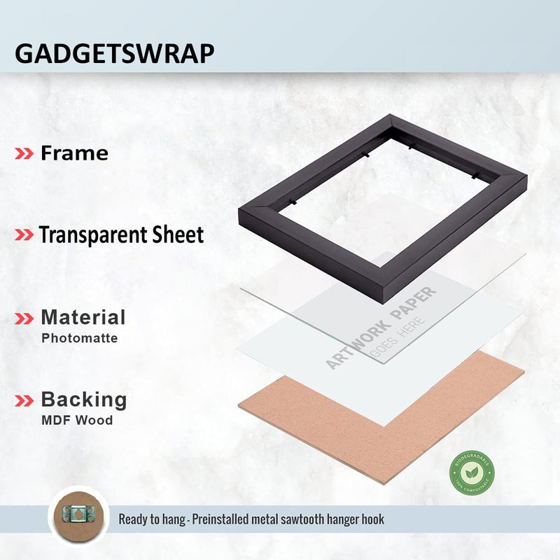 GADGETS WRAP Printed Photo Frame Matte Painting for Home Office Studio Living Room Decoration (11x17inch Black Framed) - Bat Wall