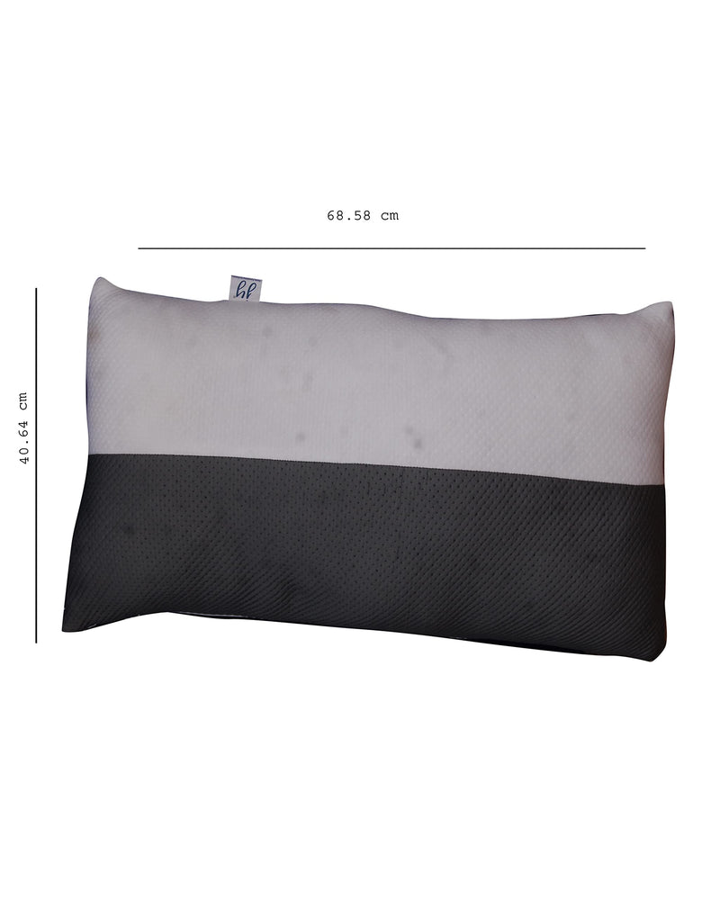 JY Conjugated Fiber Pillow with Knitted Fabric Grey & White (68 x 40 CM) Set of 2 PC