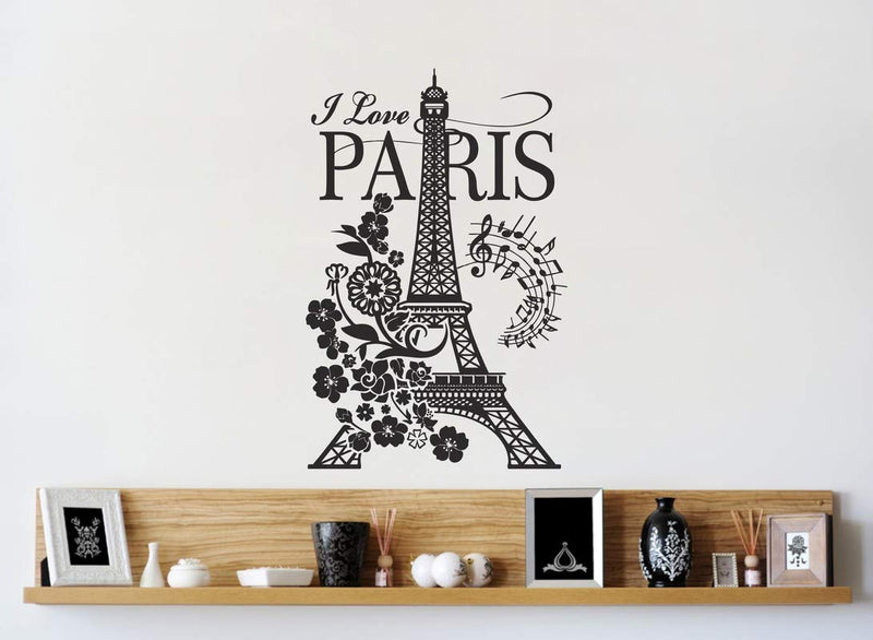 DivineDesigns™ Eiffel Tower Paris Sticker | Wall Sticker for Living Room/Bedroom/Office and All Decorative Stickers