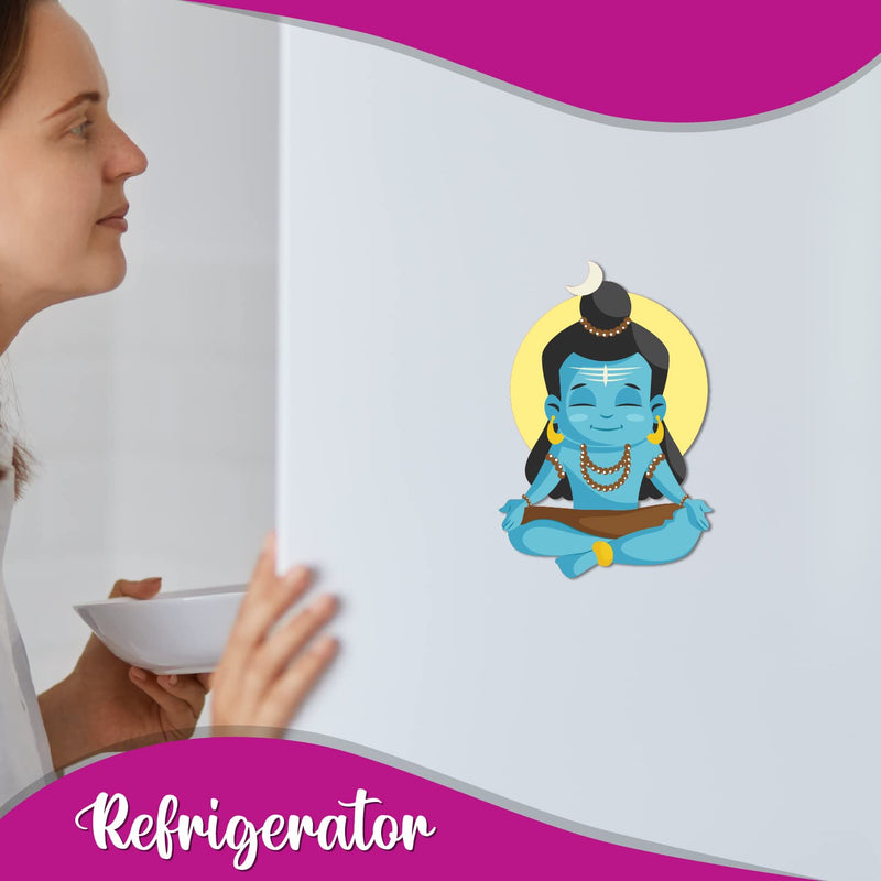 Bhai Please Lord Shiva Wooden Fridge Magnet (Pack of 1) God, Spiritual, Divine, Devotional Gift and Decorations