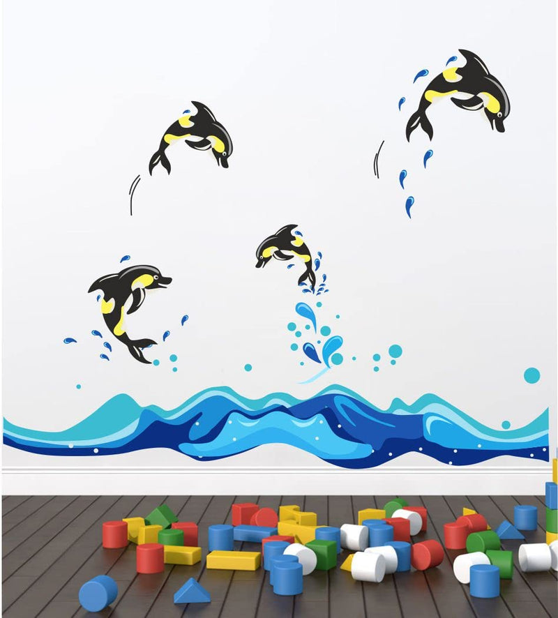 Art's Cafe Dolphin Fish Design Wall Sticker Size - (77 * 63) cm