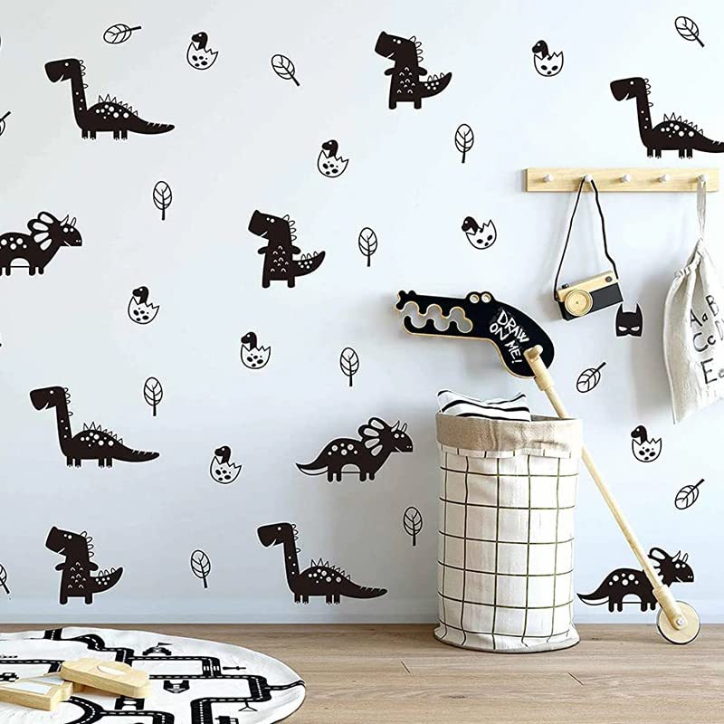 GADGETS WRAP Wall Decal Vinyl Sticker for Home Office Room Decoration Cartoon Dinosaur Nordic Leaf Wall Sticker