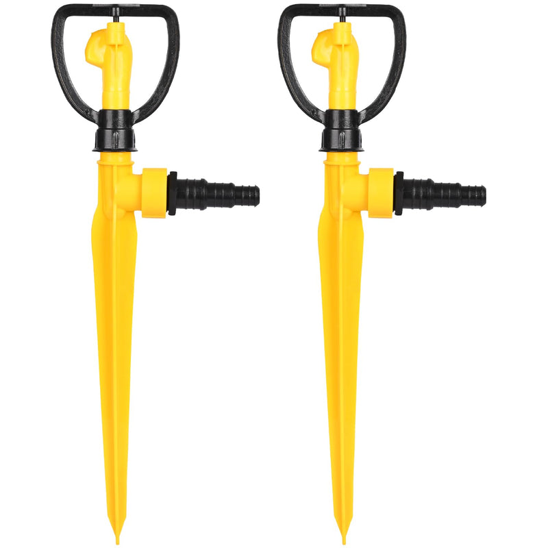 Oriley Butterfly Lawn Sprinkler with Nozzle Automatic Rotating Spray for Garden Backyard Patio Park(Yellow, Pack of 2)