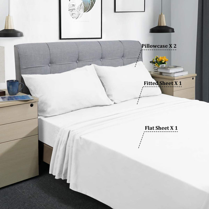 Super Soft Bed Sheets-100% Rayon From Bamboo in Pure White, Size Queen by Resorts Resource Group