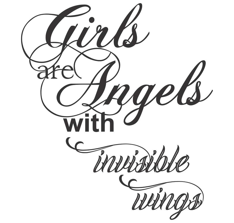 Tuffuk Girls are Angel Large Vinyl Wallstickers for Home Decorations(50 cm x 60 cm)4TZ077