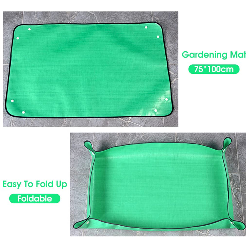 HASTHIP® 75 * 100CM Gardening Mat for for Indoor Bonsai Succulent Plant Care, Waterproof and Foladable PE Garden Mat for Watering Grassland Balcony Nursery Potting and Transplanting Mat Plant