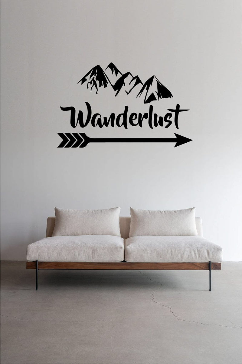 VVWV Wanderlust Inspiration Quotes Wall Stickers Kids Bedroom Living Room Home Restaurant Wall Decoration L X H 62 X 48 Cms