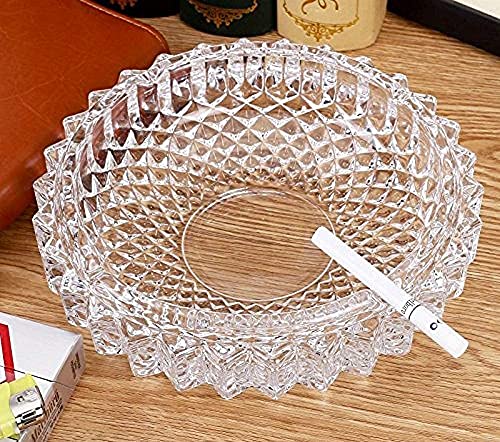 Zeguard Handicraft Glass Cigarette Ashtray (Clear) Design May Round or Square Any