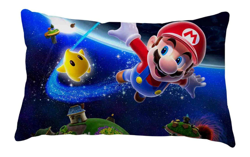 Dev Enterprises Velvet Colorful Pillow 12x18 Inches, Multicolor Fabric: Velvet Pack of - 1 (Mario)