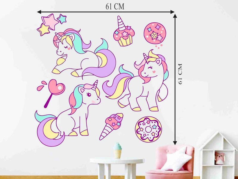 Divine Designs™ PVC Vinyl Self-Adhesive Unicorn Outlines Sticker for Living Room, Bedroom, Office Wall Decoration (24 X 24 INCH) Pack 1