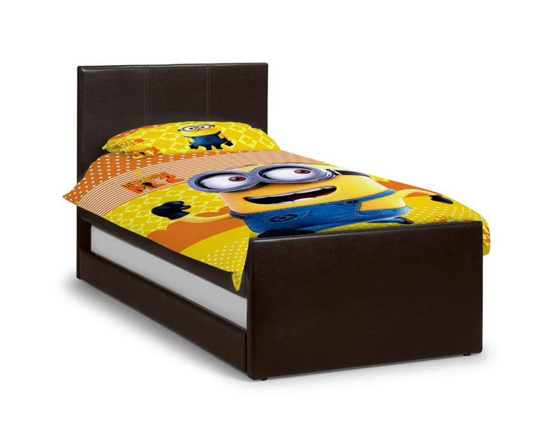 BhaiJi Velvet Full HD Digital Minion OH BOY 3D Print Single Bed Bedsheet with 1 Pillow Cover for Kids (Multicolor)