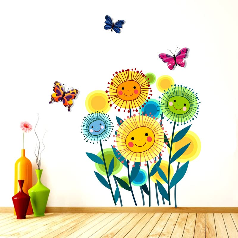 Floral with Butterfly Wall Sticker for Home Decor 60 CM X 50 CM