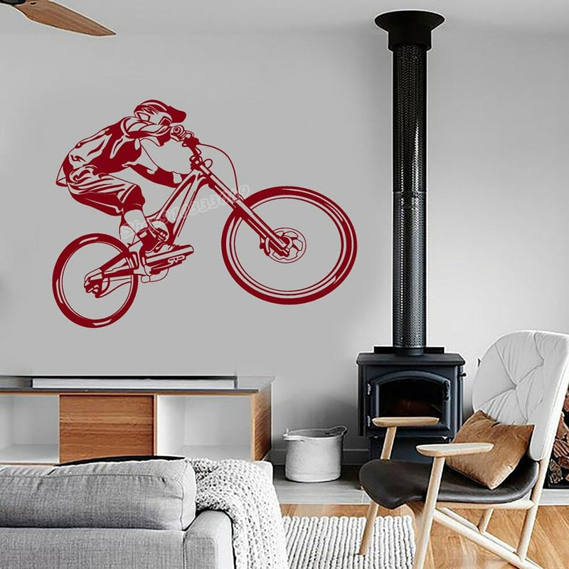 GADGETS WRAP Vinyl Sticker Mountain Bike Extreme Sports Biking BMX Bicycle Red Wall Decal