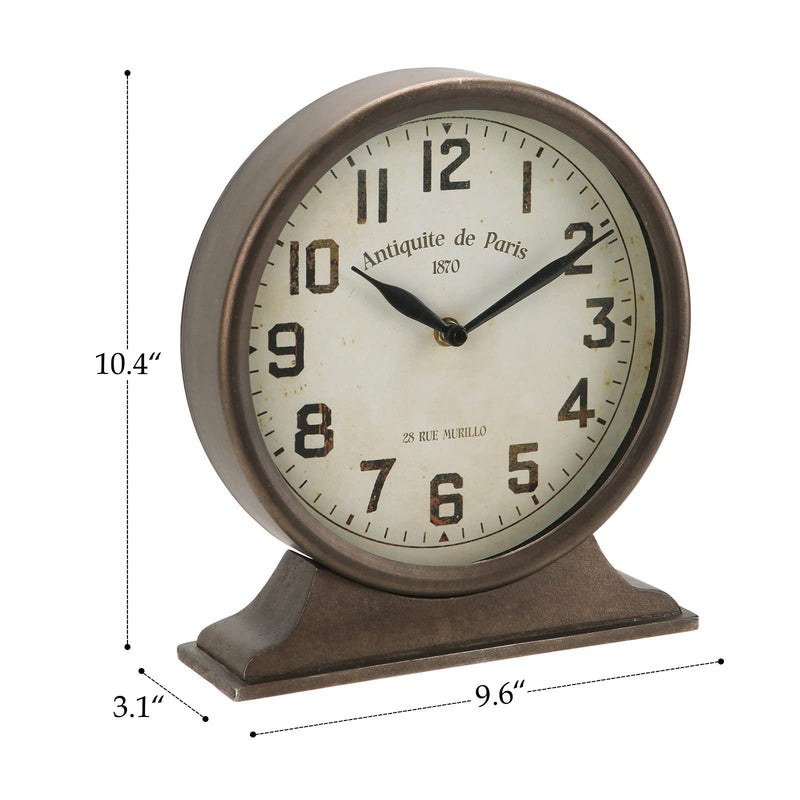 NIKKY HOME Antique Mantel Clock, Battery Operated Decorative Desk Table Clock for Home, Office, Living Room, Bed Room, Brown