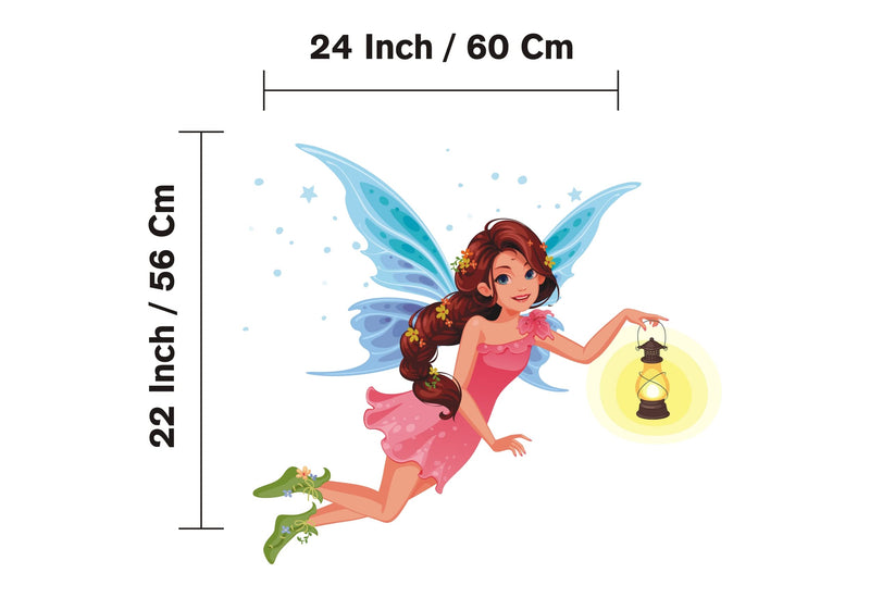 Design Decor Cute Little Fairy Angel with Beautiful Kids Room & Girls Room Wall Sticker Size 24x22_ Inch