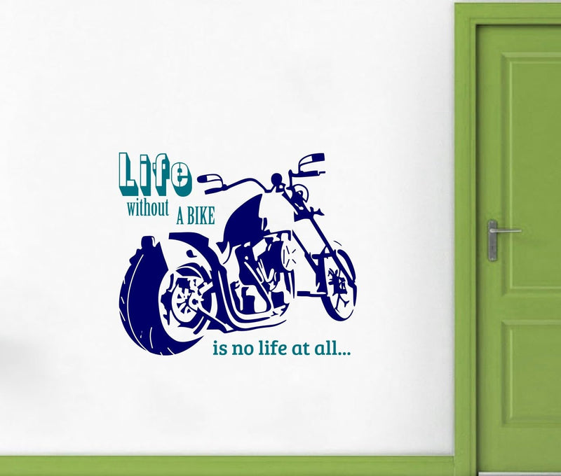 Life Without A Bike is No Life at All Wall Stickers (PVC Vinyl,Multicolour)