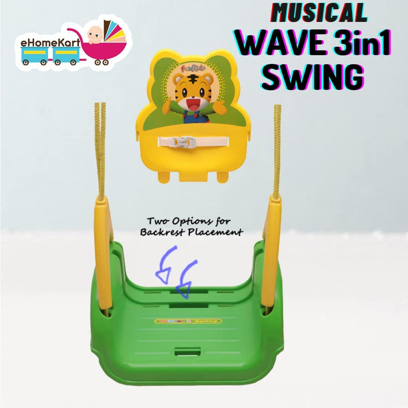 Ehomekart Wave Adjustable 3 in 1 Swing for Kids, Green