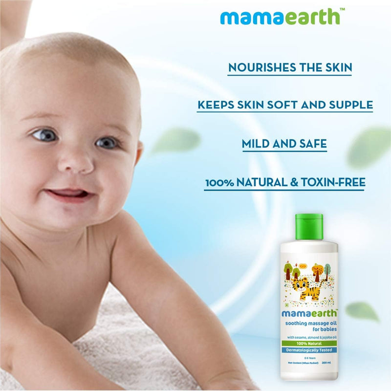 Mamaearth Soothing Baby Massage Oil, with Sesame, Almond & Jojoba Oil - 200ml