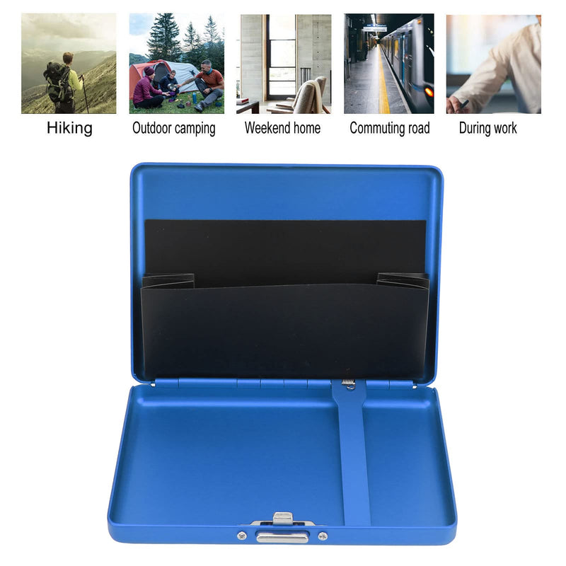 Cigarette Case, Simple Crush Resistant Multifunctional Cigarette Case Holder Aluminum Alloy for Men (Blue)