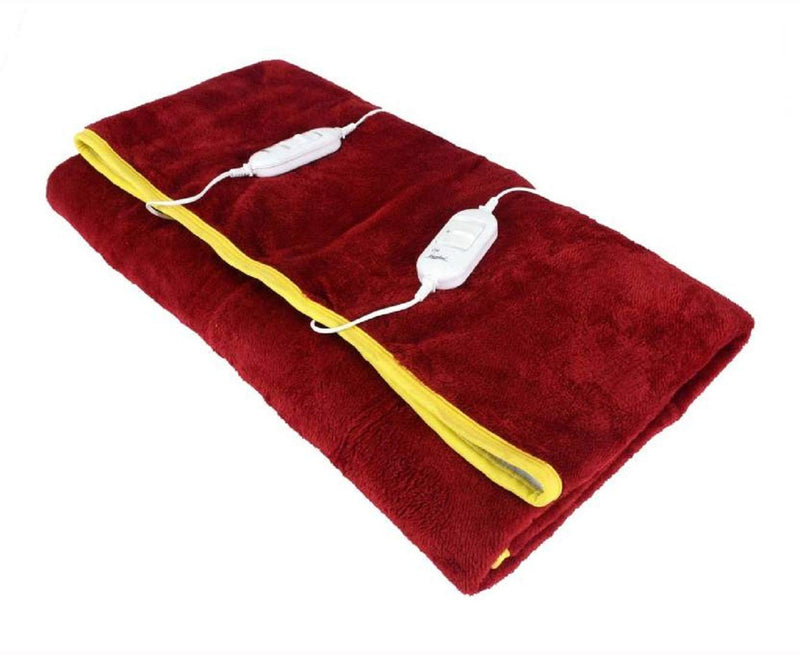 Bhaven Creations Polyester Double Electric Bed Warmer, Maroon (60x60 inch)