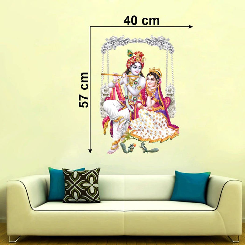 Delight Art Radha Krishna Design Wall Sticker Size - ( 40*57 ) cm Model id - ( DAMC00963L )