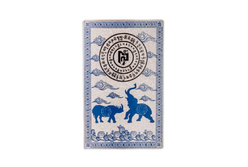 DMtse Feng Shui Blue Rhino Elephant Anti Burglary Talisman Card