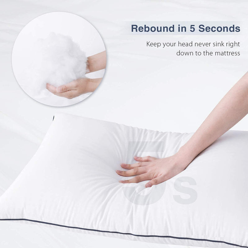 Habitat Bed Ariana Pillows for Sleeping 2 Pack Standard Size 16 x 24 Inches, Hypoallergenic Pillow for Side and Back Sleeper, Soft Hotel Pillows Set of 2, Microfiber Pillow-White