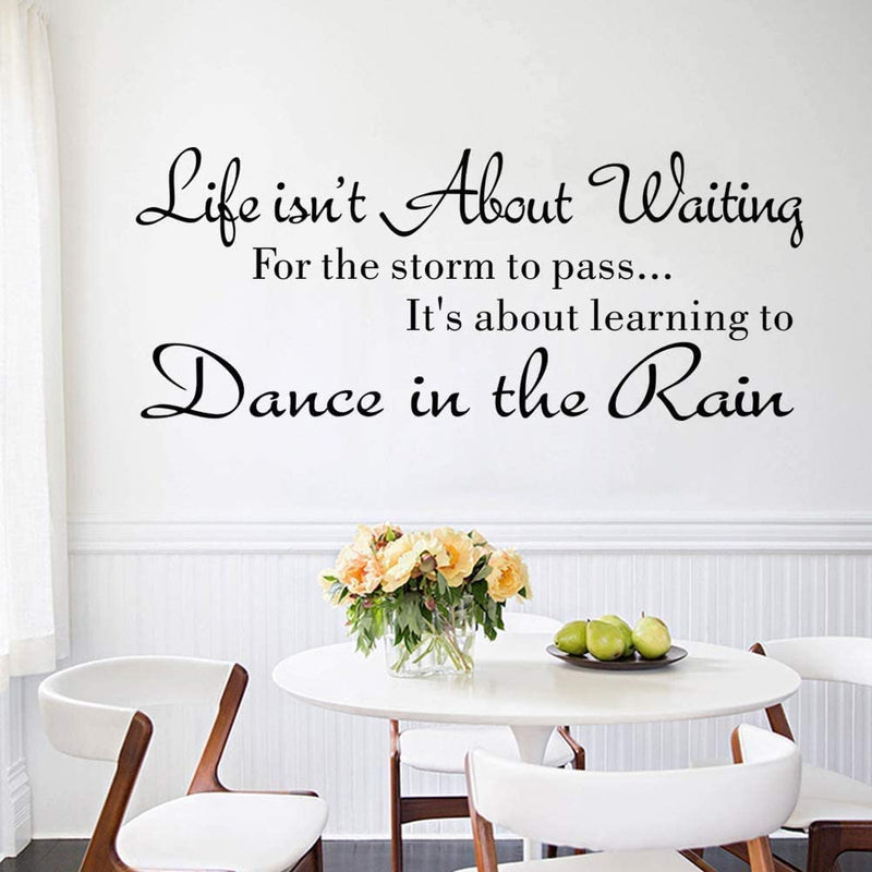 VVWV Dance in The Rain Quotes Wall Stickers Home Living Kids Bedroom Office Wall Decorative Vinyl Decals L x H 80 cm x 55 cms