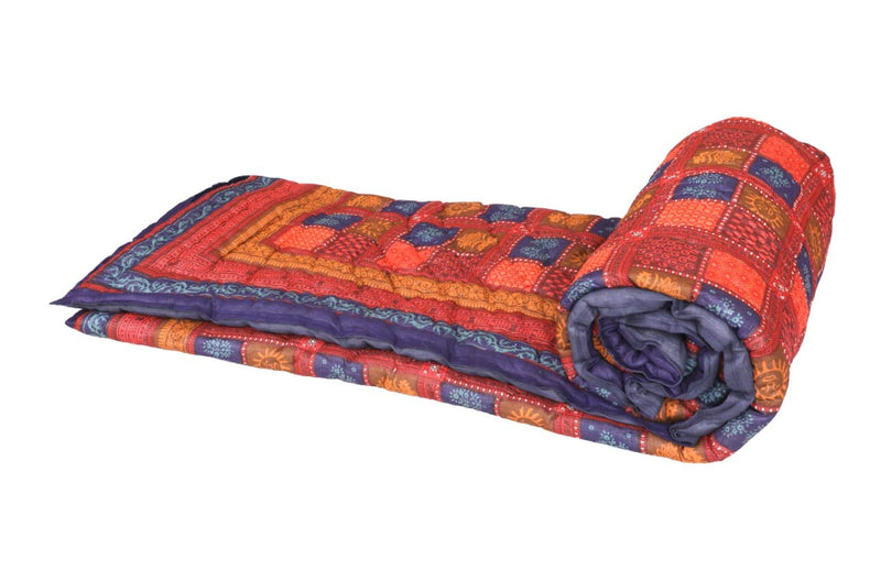 THROW KING Rajasthani Traditional Cotton Razai, Rajai, Ac Blanket Sanganeri Jaipuri Quilt Blanket(Single Bed)