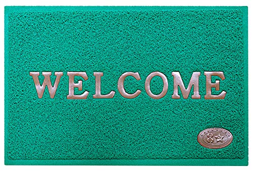 Kuber Industries Rubber Anti Slip Welcome Door Mat for Home Entrance, Office, Shop-KUBMART15368(Pack of 1, Green)