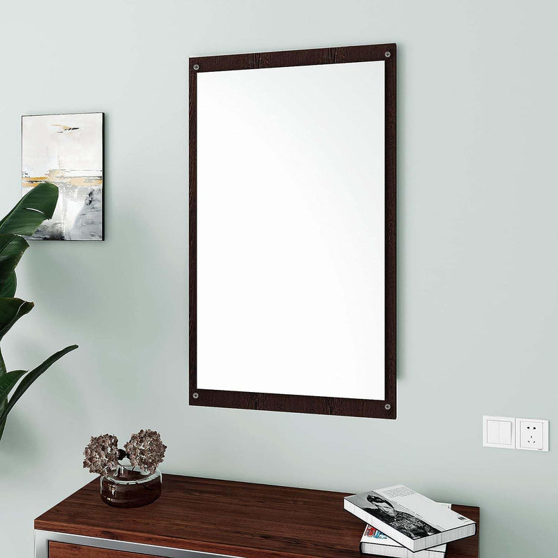 amaflip Marcos Engineered Wood Matte Finish Rectangular Wall Mount Mirror (Wenge - D.I.Y) unframed