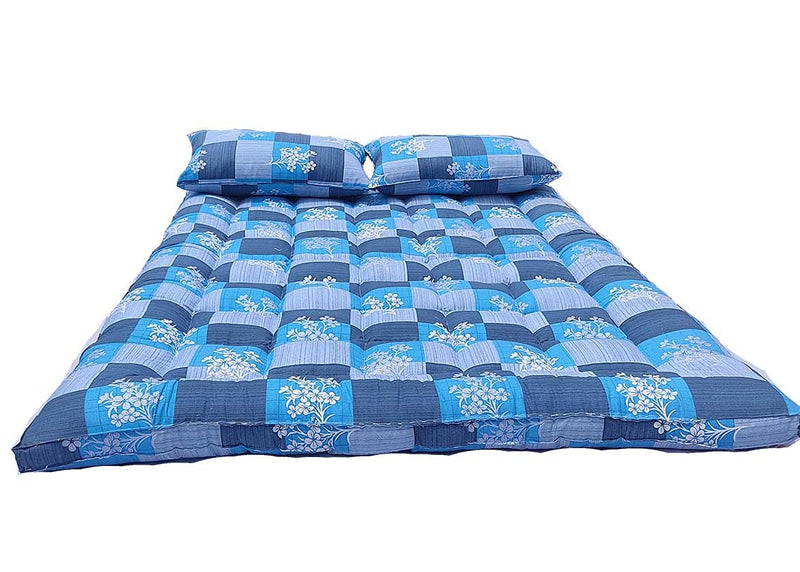 VG Mattress -Organic Ilavam Panju Kapok Silk Cotton Double Cot Floor Mattress (Size: 6 x 4 ft /72 x 48 x 3 Inch) with 2 Pillows.